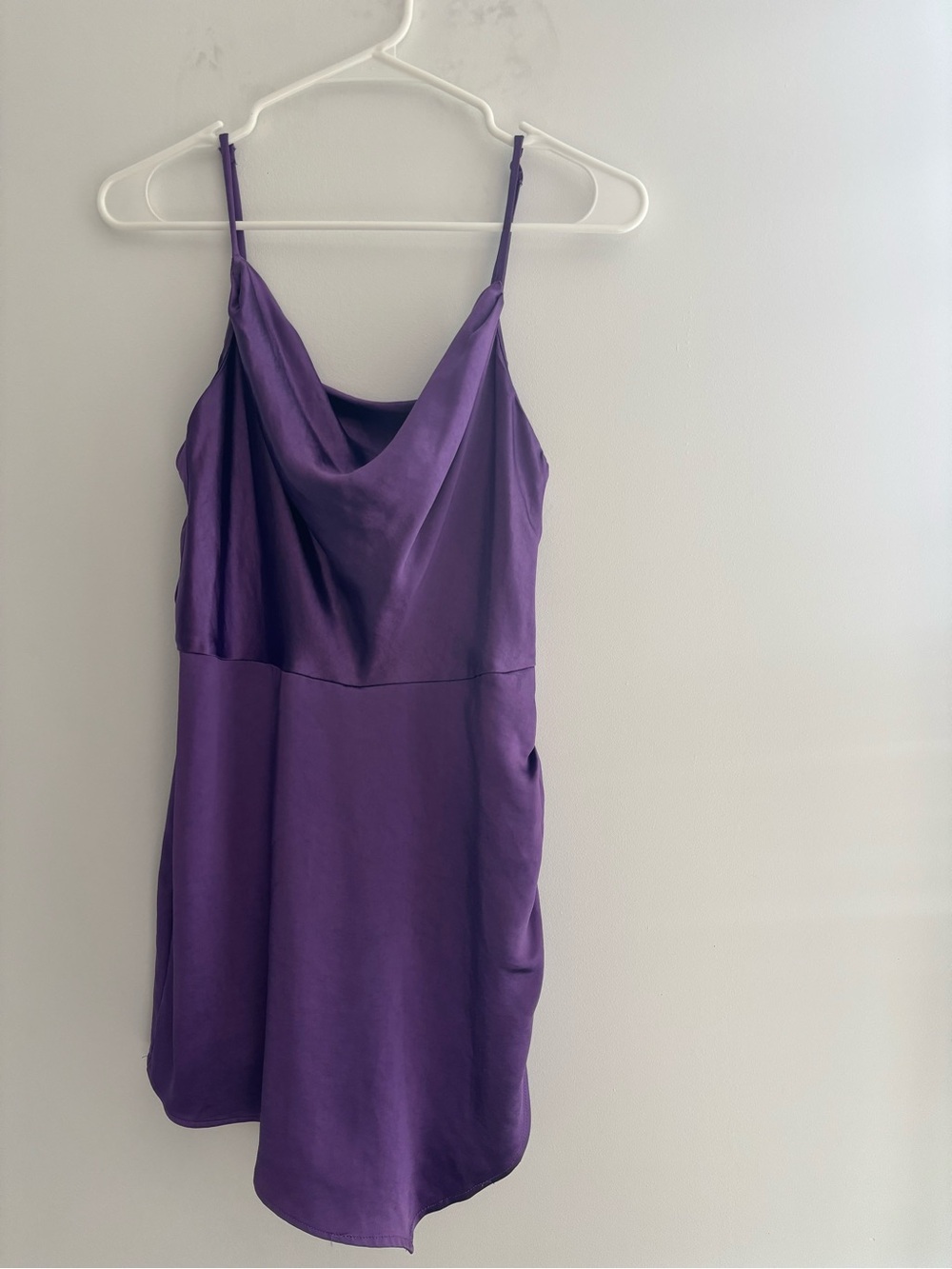 Purple Satin Cowl Romper